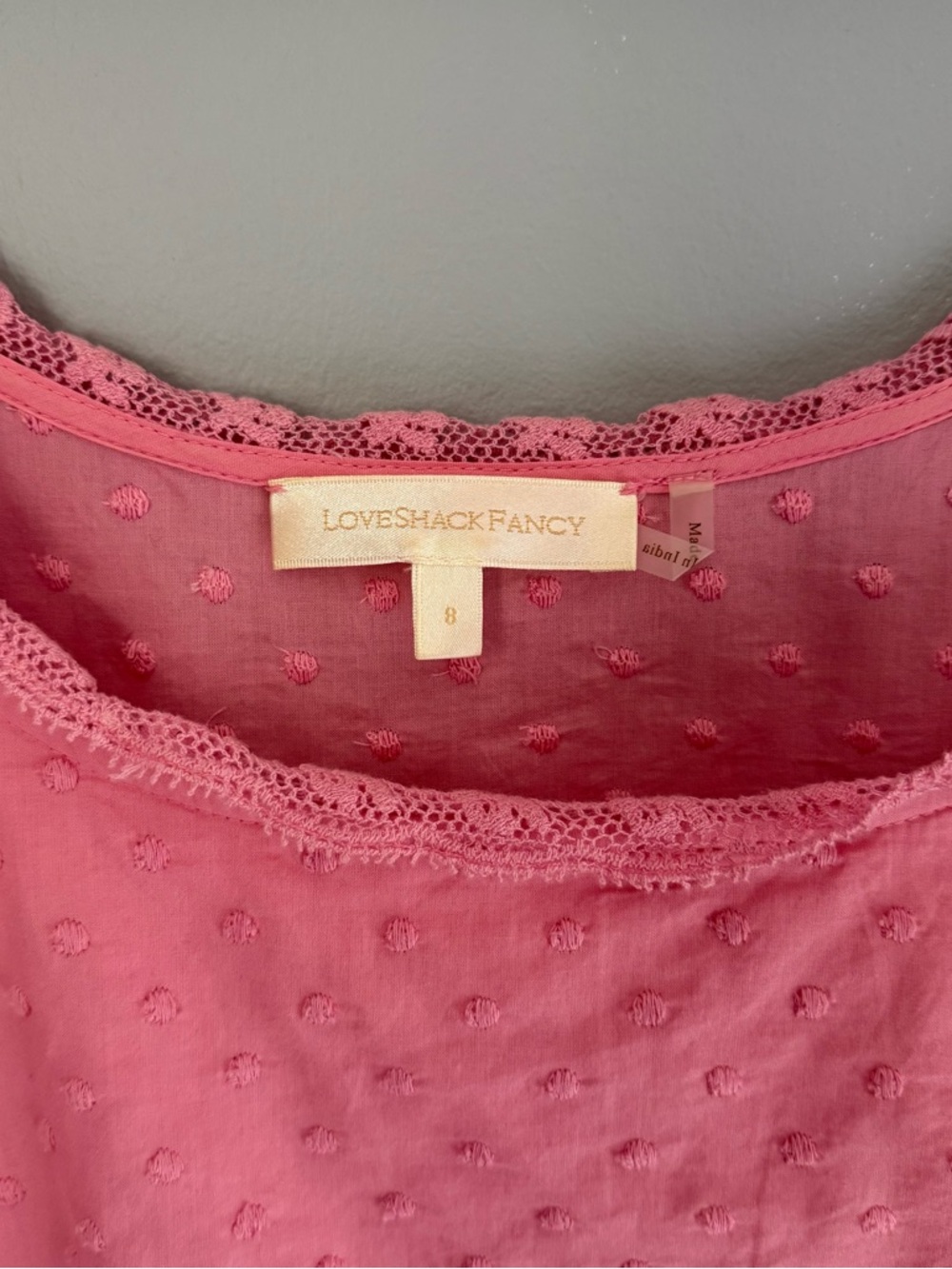 LoveShackFancy Pink Raleigh Cotton Mini Dress - Picture 7 of 11